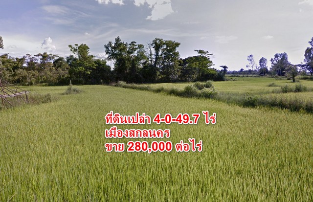 ขาย ที่ดินเปล่า 4 ไร่ 49.7 ตร.ว. ใจกลางเมืองสกลนคร ทำเลทอง เหมาะสำหรับธุรกิจ