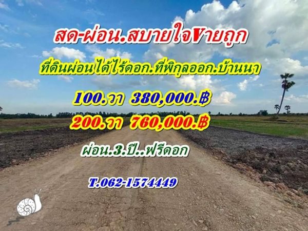 ที่ดินผ่อนได้ ไร้ดอก ที่พิกุลออกบ้านนา นครนายก สดผ่อนได้ ขายถูก! T.062-1574449