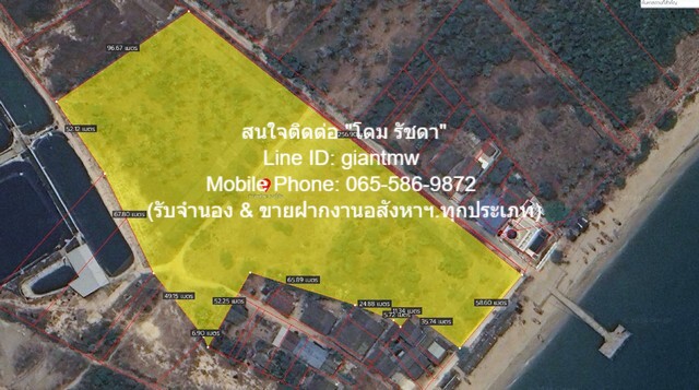 ขาย พื้นที่ดิน ขายที่ดินเปล่าติดทะเล (ผังสีชมพู) ต.ห้วยทราย อ.เมืองประจวบคีรีขันธ์ จ.ประจวบคีรีขันธ์ 17-3-54.9 ไร่, ราคา 53,661,750 บาท (3 ลบ./ไร่) ใหญ่ 7155 ตาราง-วา 53661750 B. ใกล้ ห่างถนนเพชรเกษม (ทางหลวงหมายเลข 4) ประมาณ 3.2 กม. พร้อมให้คุณได้จับจอง