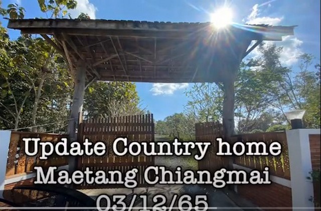 5 golden teak villas for sale on 16 rai of land Mae Taeng Chiang Mai country house style resort. mountain view peace