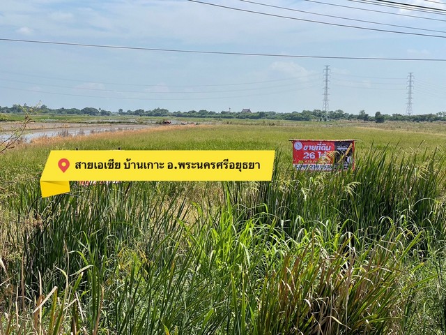 ที่ดินสายเอเซียบ้านเกาะอยุธยา 26-1-46.7 ไร่ ที่ดินติดทางคู่ขนานสายเอเซียฝั่งขาเข้า