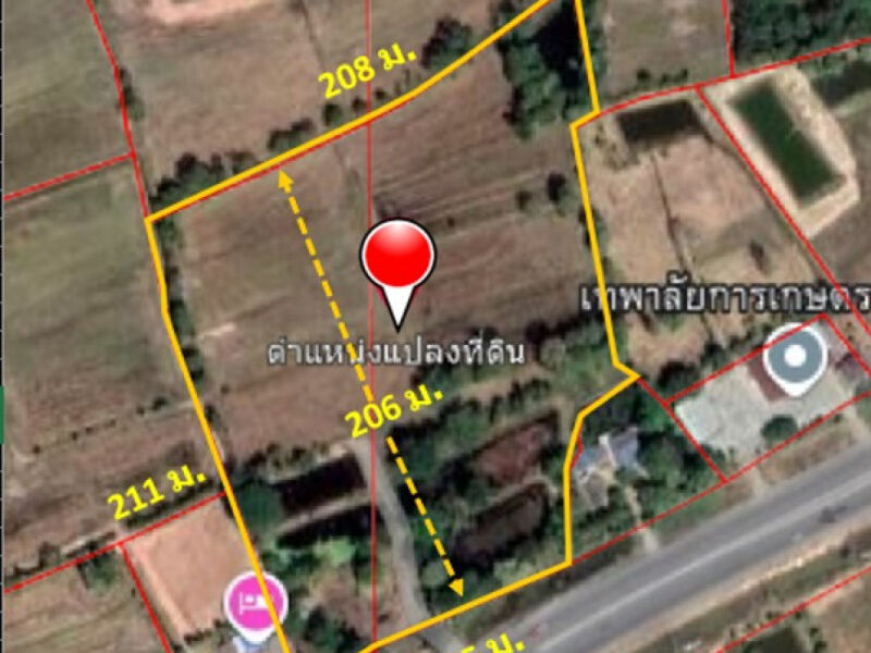 ขาย ที่ดิน ติดถนนเจนจบทิศ ทล.207 บ้านกระถิน กม.4 เนื้อที่ 23 ไร่ 3 งาน 26 ตรว ผังเมืองพื้นที่สีเขียว