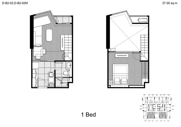 ขายดาวน์คอนโด KnightsBridge Space สุขุมวิท - พระราม 4 คอนโดห้อง LOFT ใกล้ BTS พระโขนง 250 เมตร จาก Origin ชั้น 22 มี 1 ห้องนอน