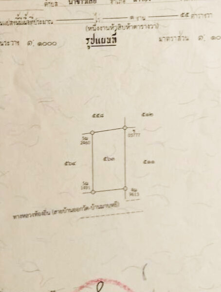 ขายที่ดินขนาด 1 งาน 55 ตร.วา ต.นาข้าวเสีย อ.นาโยง จ.ตรัง