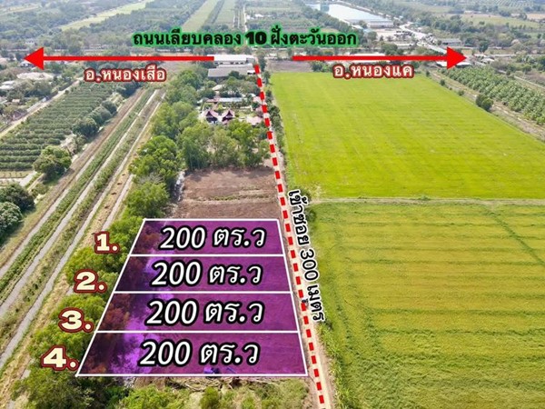 ที่ดินถมแล้วน้ำไฟพร้อม -คนขายก็พร้อมที่ -หนองเสือ คลองสิบ -ปทุมธานี. T.062-1574449