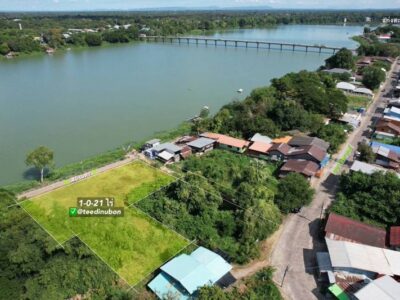 ที่ดินในตัวเมืองพิบูล 1 ไร่ 21 ตรว. ติดแม่น้ำมูล
