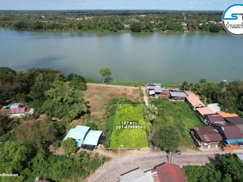 ที่ดินใกล้แม่น้ำมูล 197 ตรว. ถนนวิพากย์ในเมืองพิบูล