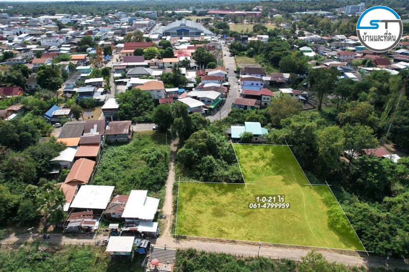 ที่ดินในตัวเมืองพิบูล 1 ไร่ 21 ตรว. ติดแม่น้ำมูล