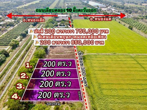 ที่ถมแล้ว-น้ำไฟครบ-สวยถูกดีวิวชายทุ่ง หลังแปลงติดน้ำที่คลอง10-หนองเสือ T.062-1574449