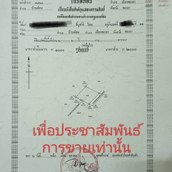 ขายที่ดิน อ.เมืองพะเยา ต.บ้านต๋อม 1 ไร่ โฉนด พร้อมโอน โทร 0817830178