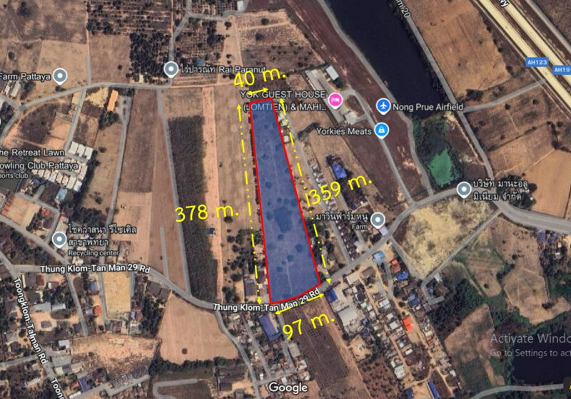 ขาย ที่ดิน พัทยา ทุ่งกลม-ตาลหมัน เนื้อที่ 15 ไร่ 2 งาน 83.5 ตรว