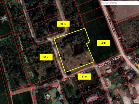 ขาย ที่ดิน ซอยแบนชะโด 3 คลองสามวา มีนบุรี 375 ตร.วา เหมาะทำโกดัง ฟาร์มผัก บ้านพักอาศัย