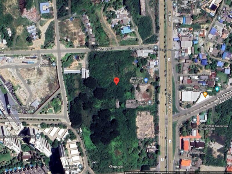 ขาย ที่ดิน ใกล้ทะเล บางพระ ศรีราชา ติดถ.สุขุมวิท ปากซอย 20 ขนาด 26 ไร่ 1 งาน 76.5 ตร.วา เหมาะลงทุนคอนโดใกล้ทะเล