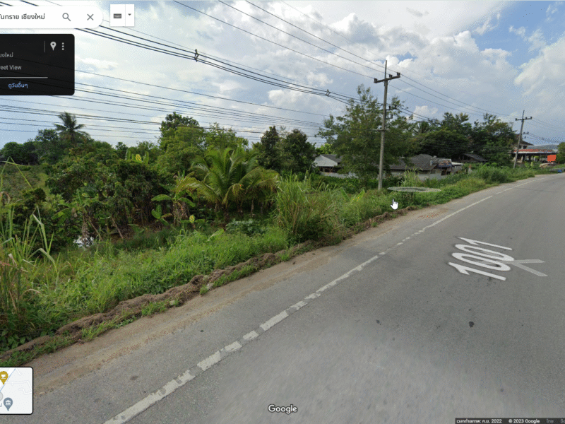 ขายที่ดิน 2 ไร่ 12 ตร.วา ติดถนน 4 เลน ทางหลวงหมายเลข 1001 สันทราย-พร้าว และถนนหมู่บ้านศรีงาม ม.5 ต.แม่แฝก อ.สันทราย จ.เชียงใหม่