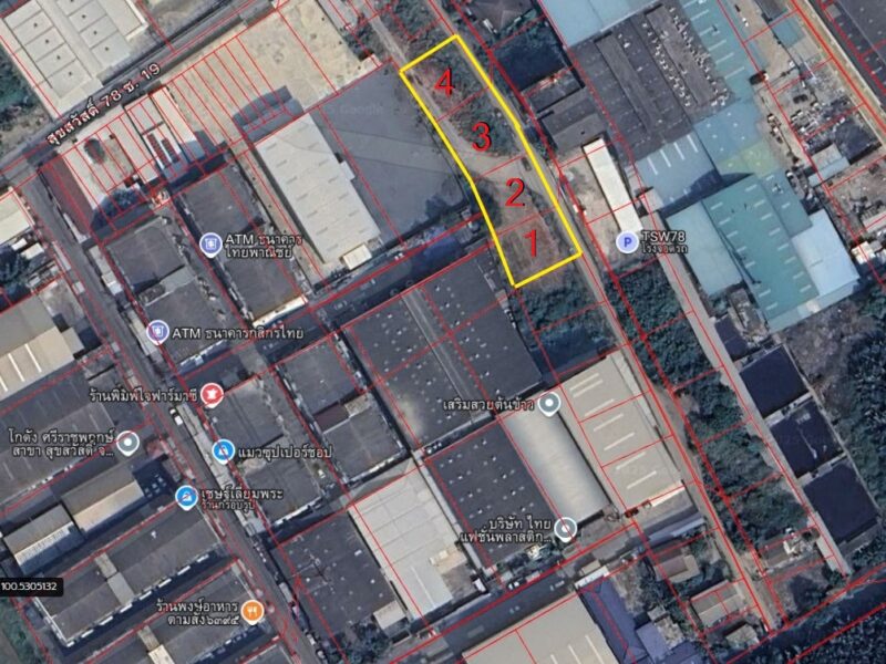 ที่ดินสุขสวัสดิ์ ต.บางจาก อ.พระประแดง จ.สมุทรปราการ เนื้อที่ 3 งาน 86 ตรว