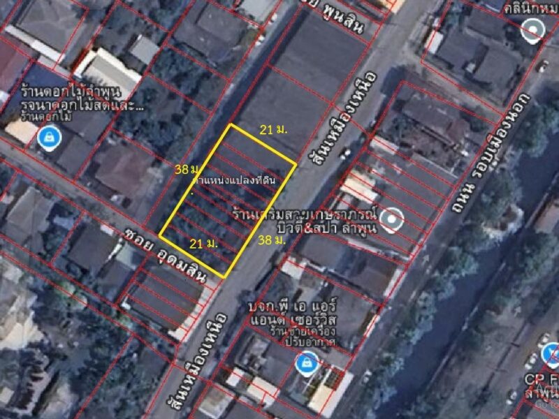 ขายที่ดินลำพูน 207 ตร.ว. ติดถนน ใกล้เมือง เหมาะปลูกบ้าน