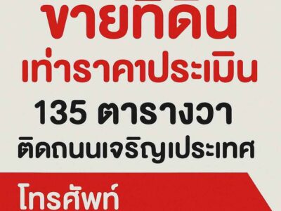 ขายที่ดินราคาประเมินราชการ! กลางเมืองเชียงใหม่ ติดถนนใหญ่ ผังเมืองสีแดง