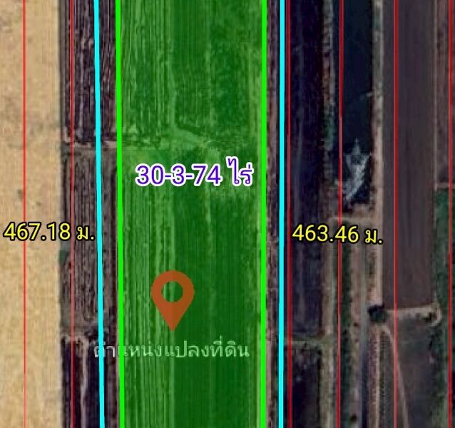 ขายที่ดินเปล่าแปลงสวย ติดถนนใหญ่ อย.3006 ลาดบัวหลวง–ไม้ตรา อ.ลาดบัวหลวง จ.พระนครศรีอยุธยา 30-3-74 ไร่