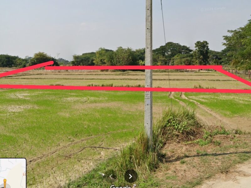 ขายที่ดินอำเภอเมืองลำปาง ที่ทุ่งนา 2 ไร่ 97 ตรว. มีถนนตัดผ่านน้ำไฟเข้าถึง