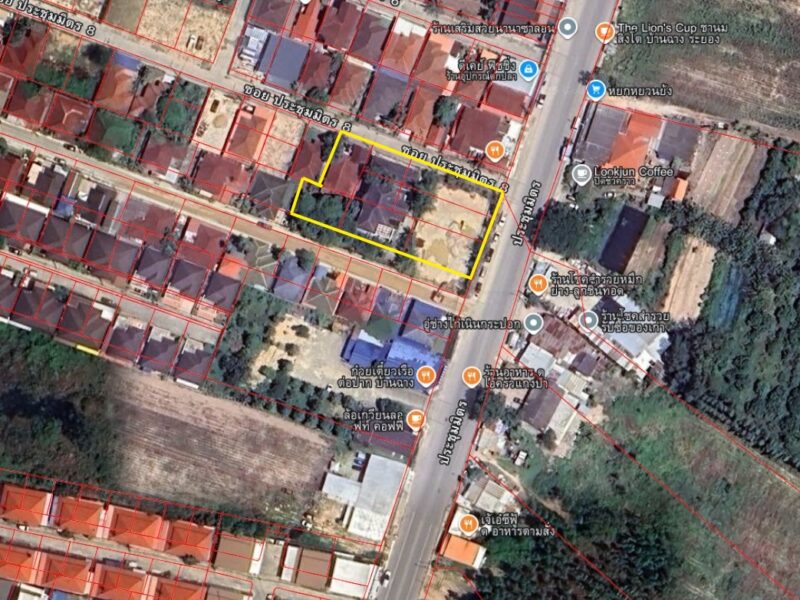 ขายที่ดินพร้อมบ้าน บ้านฉาง ระยอง ทำเลดี ติดถนนประชุมมิตร