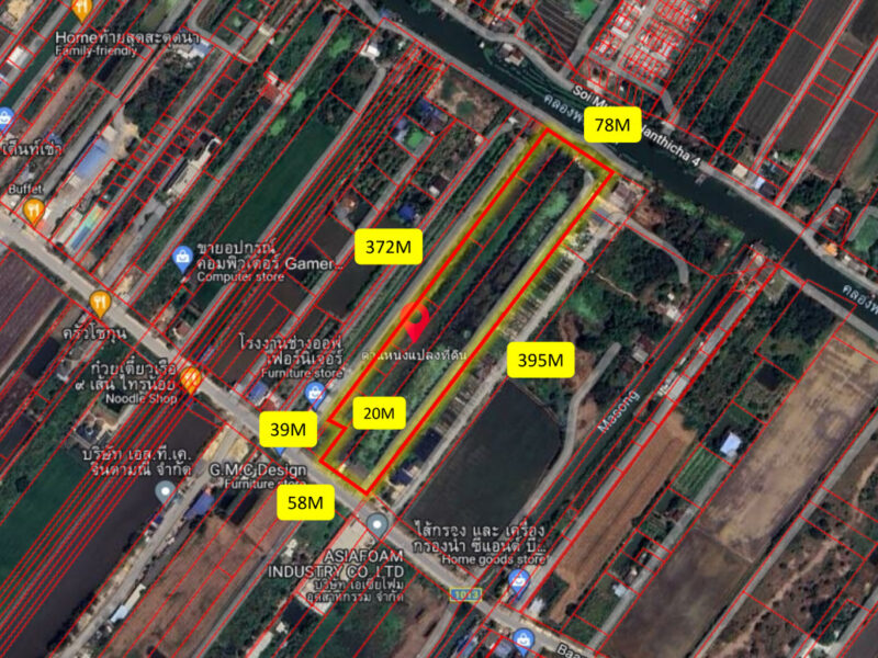 ขาย ที่ดิน ติดถนนบ้านกล้วย-ไทรน้อย 19 ไร่กว่า เหมาะทำจัดสรร CC