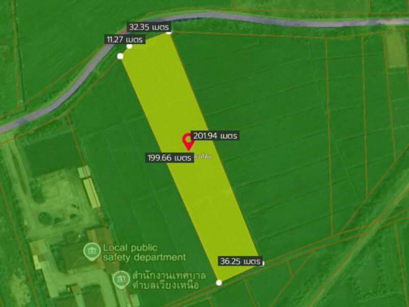 ขายที่ดินเชียงราย 5-0-96 ไร่ ใกล้เทศบาลตำบลเวียงเหนือ และโรงเรียนบ้านค่ายเจริญ