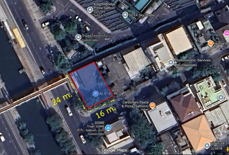 ขาย ที่ดิน สาทร ติดถนนนราธิวาส เนื้อที่ 99 ตรว