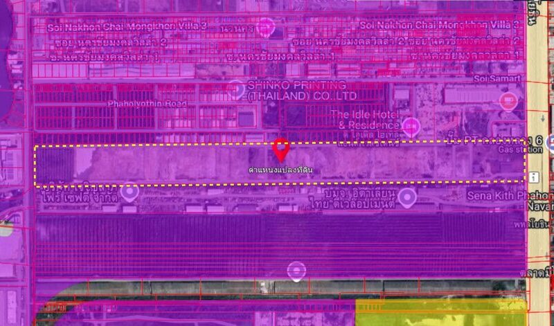 ขายที่ดินผังม่วง ถนนพหลโยธิน นวนคร พื้นที่ 110-3-35 ไร่ ต.คลองหนึ่ง อ.คลองหลวง จ.ปทุมธานี
