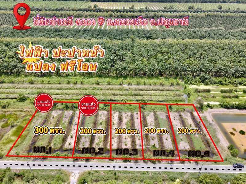 ที่ดินสวยทำเลดี อนาคตไกล คลอง9 ปทุมธานี