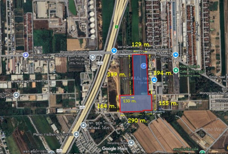 ขาย ที่ดิน ลำลูกกา หทัยราษฎร์ เนื้อที่ 60 ไร่ 2 งาน 7.6 ตรว