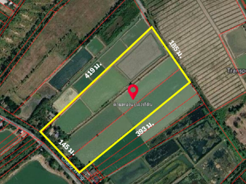 ขาย ที่ดิน ติดถนนเลียบคลองจางวาง ใกล้แม่น้ำฯ อ.บ้านโพธิ์ 42 ไร่ 3 งาน 46 ตรว ติดโครงการบางปะกงริเวอร์ไซด์ พร้อมโอน ฟรีค่าโอน ราคายุติธรรม