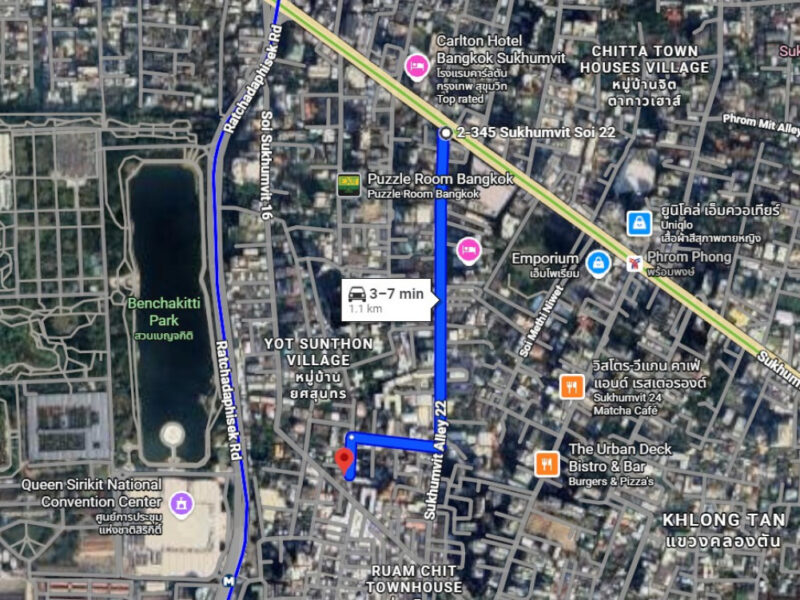 ขาย ที่ดิน 93 ตรว. ซ.สุขุมวิท 22 (ซ.สายน้ำทิพย์ 2) ทำเลทอง ใกล้ Emquatier และ Terminal 21