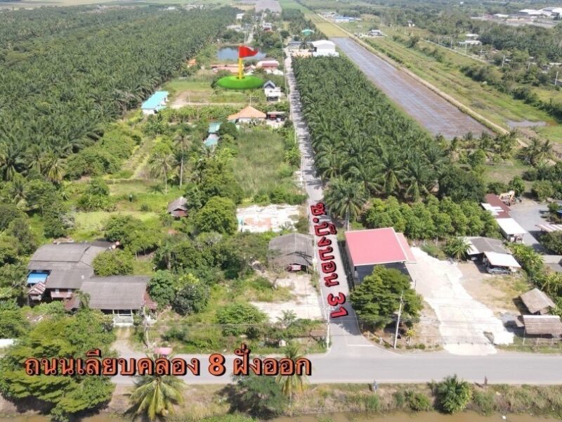 ที่ดินสวยทำเลดี คลอง 8 หนองเสือ ปทุมธานี ขายที่ดิน 1 ไร่กว่า ถมแล้ว ทำเลดี ใกล้รังสิต คลอง 7 – คลอง 8 – ถนนเลียบคลอง – ถนนรังสิตนครนายก