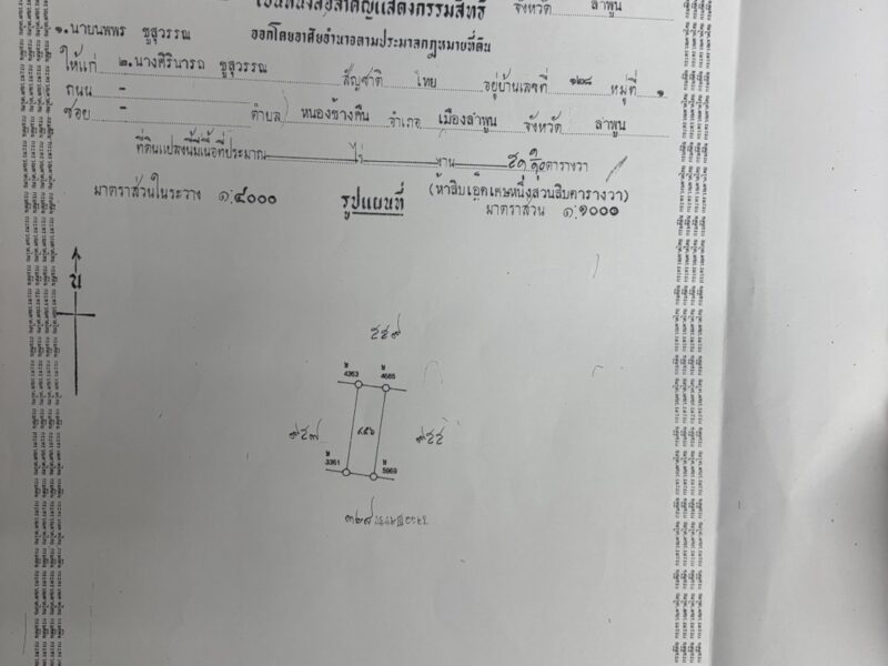 ประกาศขายที่ดิน ต.หนองช้างคืน อ.เมือง จ.ลำพูน