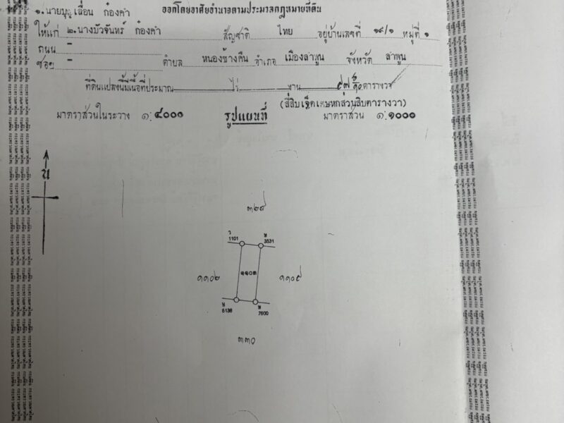 ประกาศขายที่ดิน ต.หนองช้างคืน อ.เมือง จ.ลำพูน
