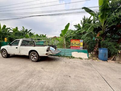 ขายด่วนที่ดินใกล้รถไฟฟ้าสีชมพู 98 ตรว ติดถนนคอนกรีตสาธารณะ ถมแล้ว ซ.รามอินทรา 8 แยก 12