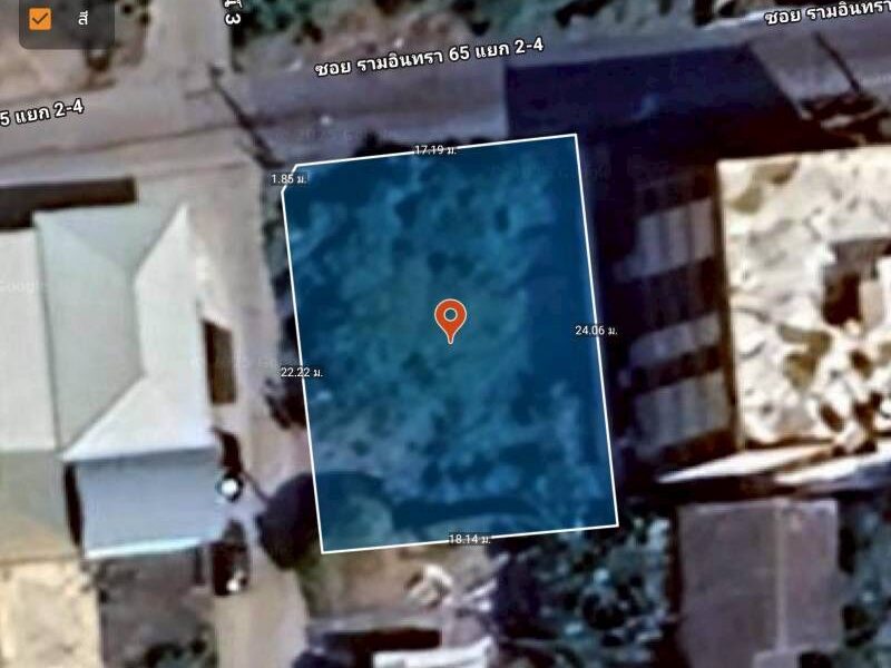 ขายด่วนที่ดิน 108 ตรว ติดถนนคอนกรีตสาธารณะ ซ.รามอินทรา 65 แยก 2-2-10 เขตบางกะปิ กทม.