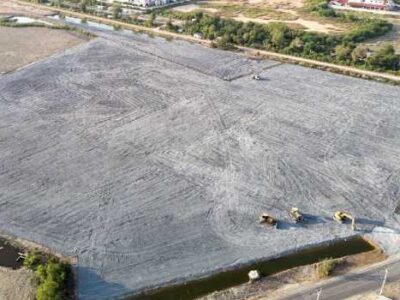 ขายที่ดิน 25 ไร่ 1 งาน 2 ตร.ว. ถนนบ้านสันดาบ ใกล้นิคมอุตสาหกรรมสินสาคร