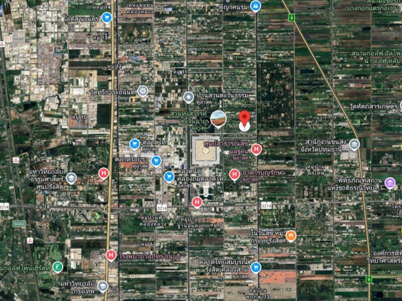 ขายที่ดินซอยคลองสาม 9/9 พื้นที่ 104 ตร.ว.(สี่เหลี่ยมผืนผ้า)