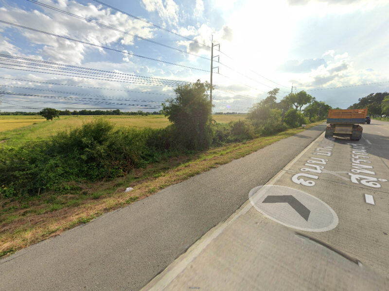 ✅ขายที่ดิน 76ไร่ พื้นที่สีม่วง หน้ากว้าง 330ม. ถนน340 บางบัวทอง-สุพรรณบุรี กม.51 ตำบล องครักษ์ อำเภอบางปลาม้า สุพรรณบุรี