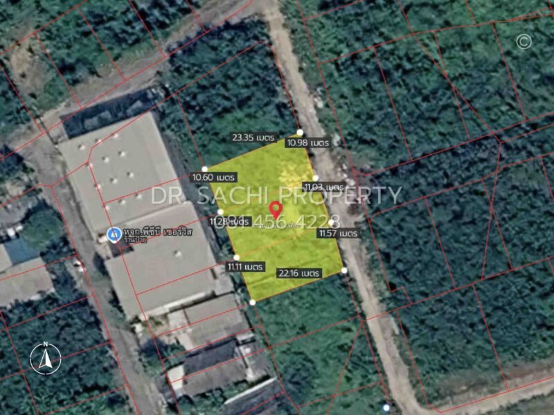 ขายถูก ที่ดิน 188.4 ตรว. ในมหาชัยเมืองใหม่ ถ.พระราม 2 ใกล้ทางด่วน (M82) ด่านมหาชัย