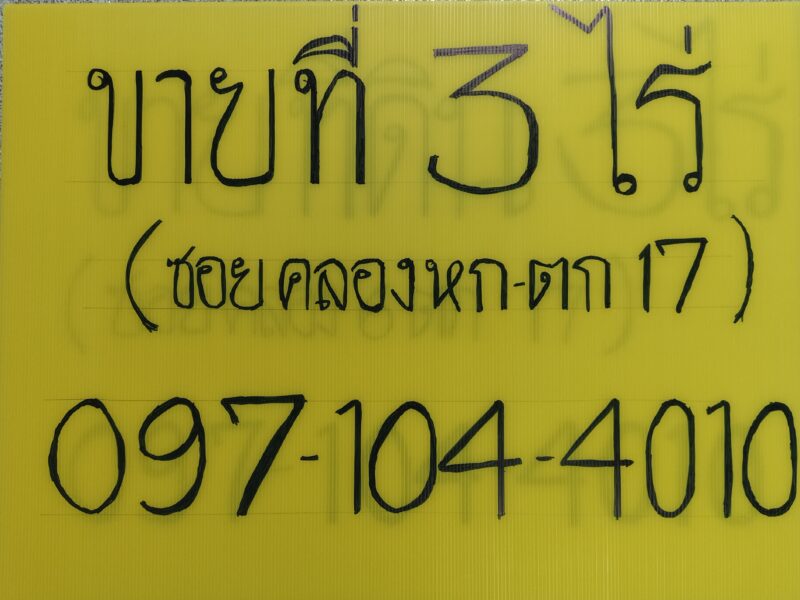 ขายที่ 3 ไร่ ซอยสุทธิพันธ์ 4 คลอง 6 ตก 17