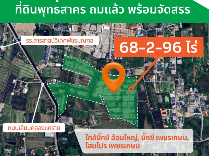 ขายที่ดินแปลงสวย พร้อมโอน พุทธสาคร