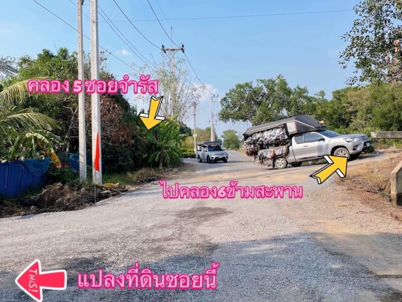 ขายที่ดินคลอง 5 คลองหลวง ทำเลชุมชน น้ำไฟครบ พร้อมใช้ ราคาพิเศษ ฟรีโอน