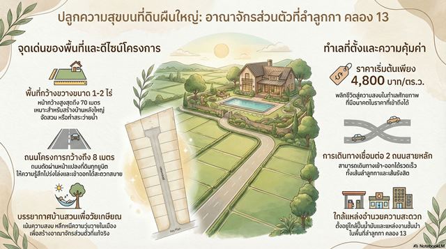 ขายที่ดินทำเลลำลูกกาคลอง 13