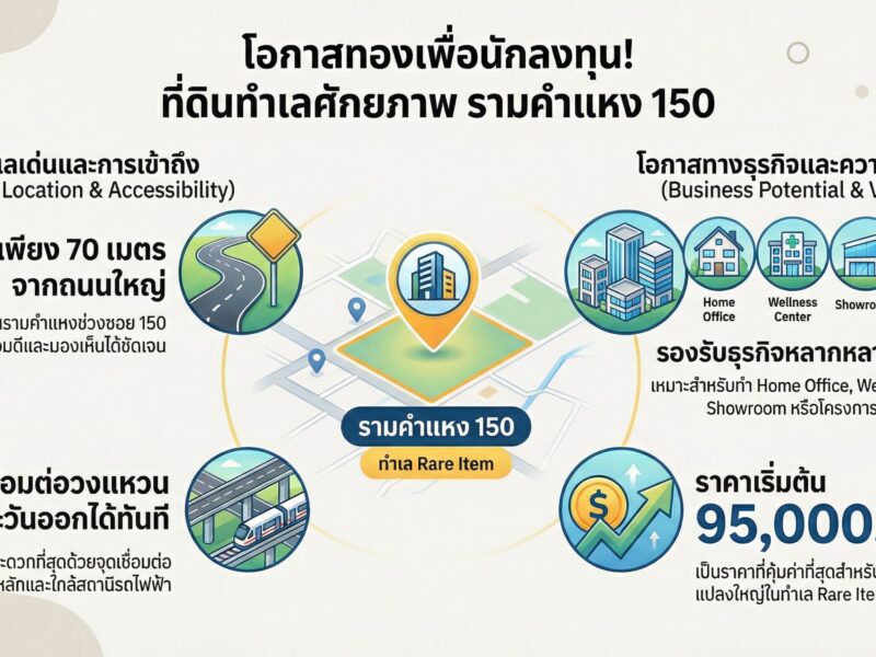 ขายที่ดินใกล้ถนนรามคำแหง เพียง 70 เมตร