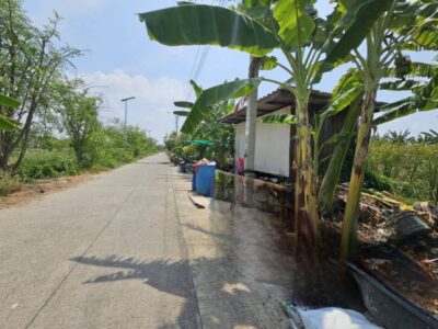 ขายที่ดิน ติดถนนคอนกรีต อำเภอบางเสาธง สมุทรปราการ เข้า ออก ได้หลายเส้นทาง