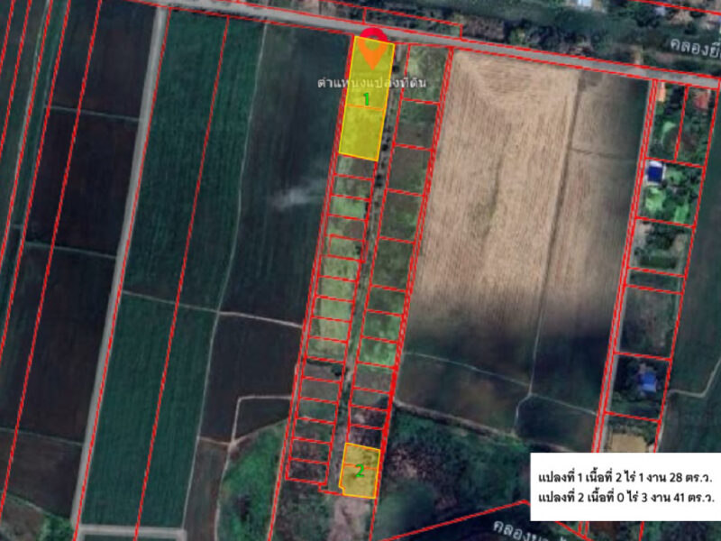 ขายที่ดินบางน้ำเปรี้ยว แปลงติดถนน 2-1-18 ไร่ และด้านใน 341 ตร.ว. ใกล้วัดบางไทร