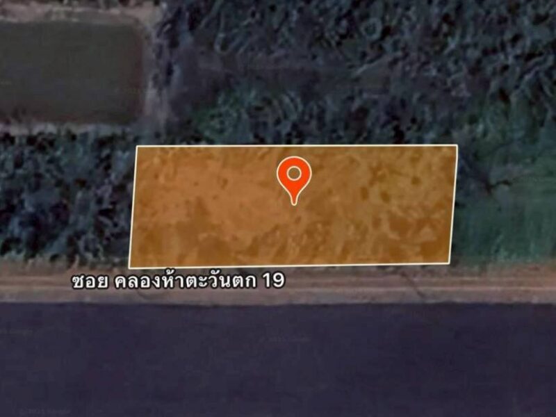 ขายด่วนที่ดินถมแล้ว 200 ตรว ถมแล้วทั้งแปลง สูงกว่าถนน ซ.คลองห้าตะวันตก 19 อ.คลองหลวง จ.ปทุมธานี
