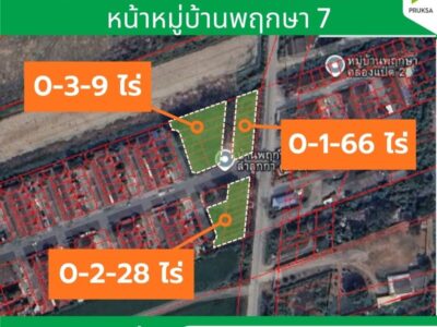 ขายที่ดิน 3 แปลง ทำเลดี ลำลูกกาคลอง 8